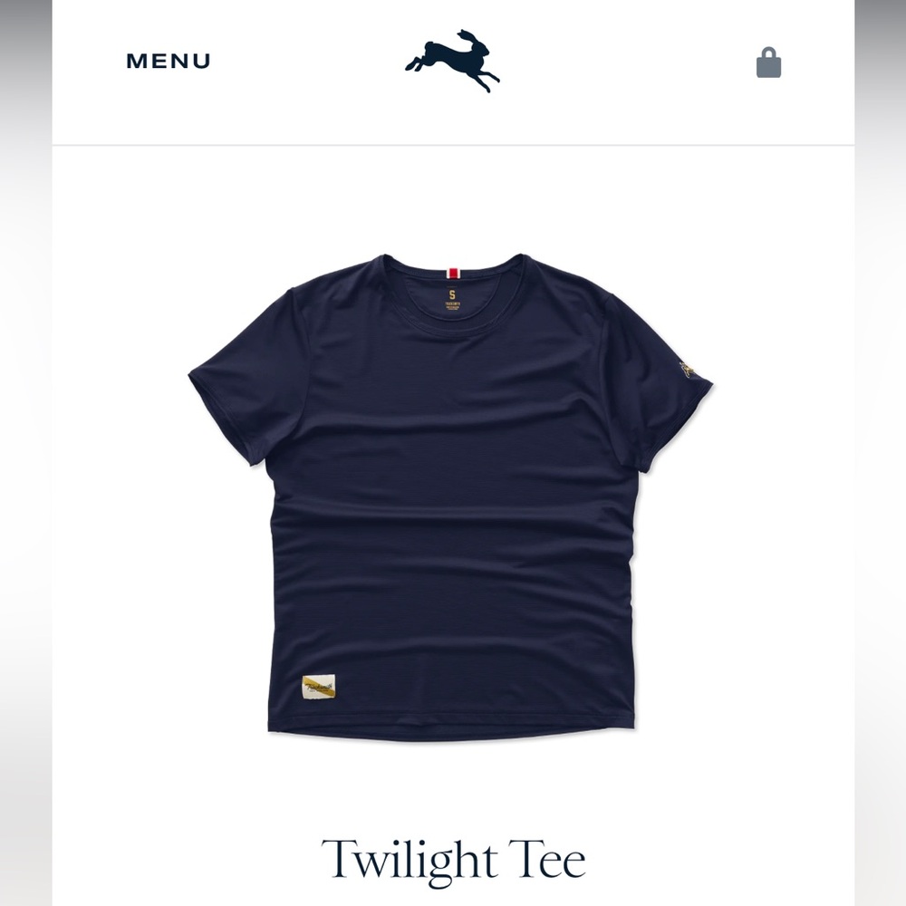 Tracksmith Navy Twilight Tee - size xs